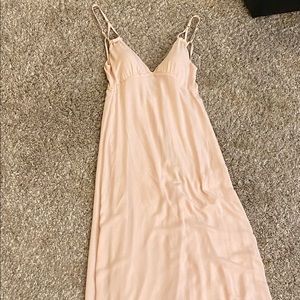 Blush pink vneck maxi dress